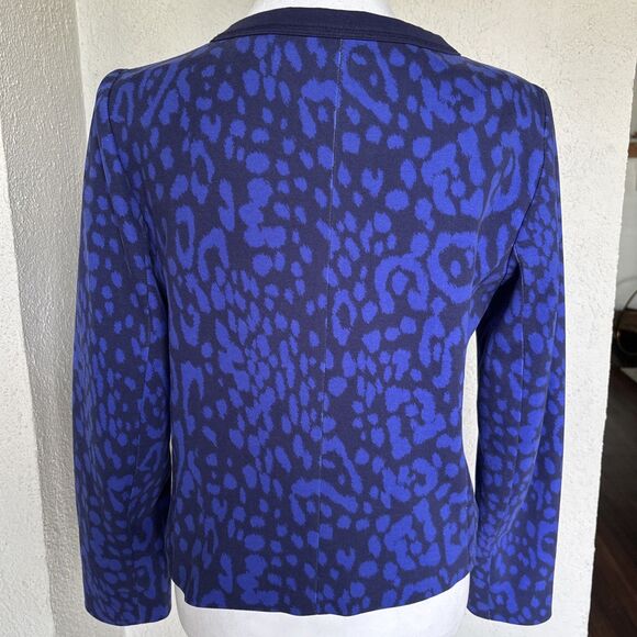 Gap Cotton Blue Zip Up Blazer With Pockets Size 6 - Picture 4 of 10